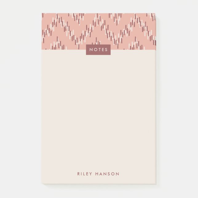 Dashing Boho Ikat Zig Zag Motif Post-It - Rouge (Devant)