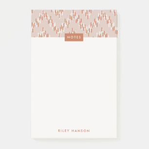 Dashing Boho Ikat Zig Zag Motif Post-It - Rust