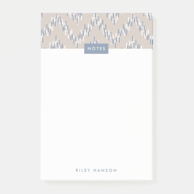 Dashing Boho Ikat Zig Zag Motif Post-It - Taupe (Devant)