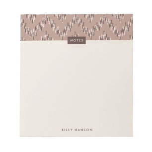Dashing Boho Ikat Zig Zag Muster Notepad - braun Notizblock