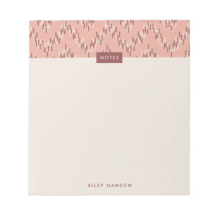Dashing Boho Ikat Zig Zag Muster Notepad - Rot Notizblock