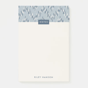 Dashing Boho Ikat Zig Zag Muster Post-It - Blau Post-it Klebezettel