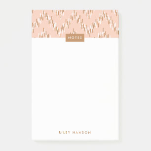 Dashing Boho Ikat Zig Zag Muster Post-It - Orange Klebezettel
