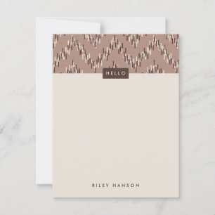 Dashing Boho Ikat Zig Zag Stationery - Brown