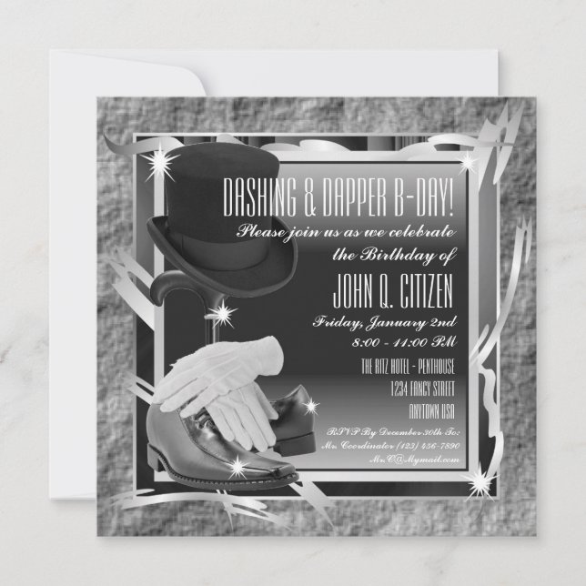 Dashing Custom 5.25 X 5.25 Invitations - Argent (Devant)