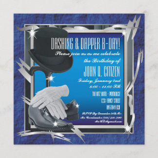 Dashing Custom 5.25 X 5.25 Invitations - Bleu