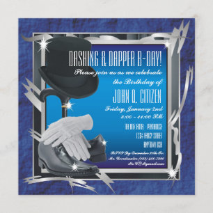 Dashing Custom 5,25 X 5,25 Invitations - Blue
