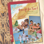 Dashing durch den Sand 3 Foto Gnome Beach Feiertagskarte<br><div class="desc">Die Weihnachtskarte des Sand-fun-Fotos mit 3 Ihrer Lieblings-Fotos, die mit niedlichen Zwergen dekoriert ist, die über den tropischen Strand ragen, mit Palmen, die mit Parzellen beladen sind und mit Weihnachtsbeleuchtung dekoriert sind. Die Bildvorlage ist Set bis zur Darstellung Ihrer Bilder in 1x Landschaft, 1x vertikal und 1x quadratisch Formaten. Wenn...</div>