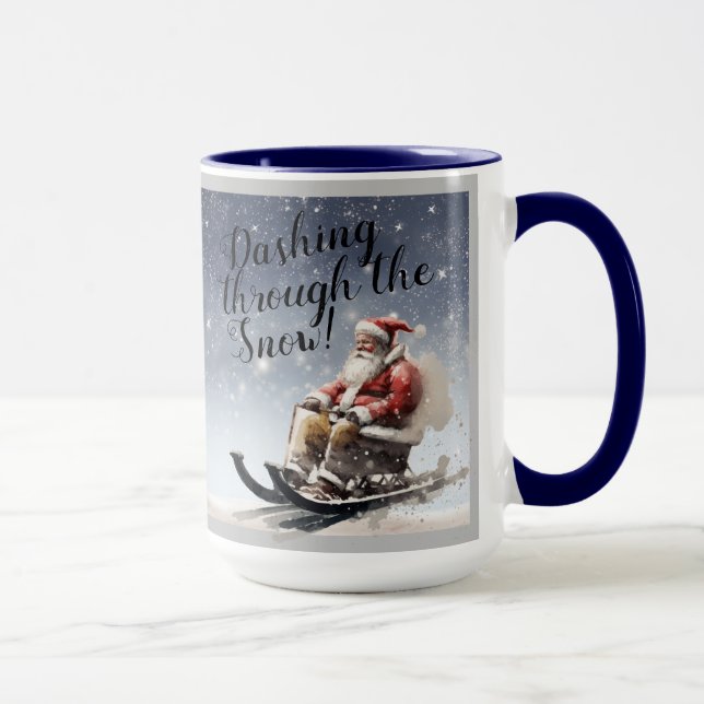 "Dashing durch den Schnee!" Tasse Kaffee/Tee (Rechts)