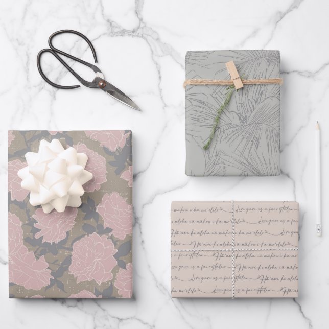 Dashing Groom-Set A, Tropisch-romanische Geschenkw Geschenkpapier Set (Vorderseite)