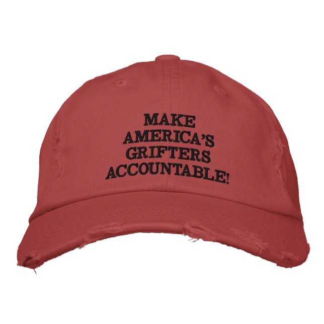 Dashing Red 'Make America's Grifters Accountale' Bestickte Baseballkappe (Vorderseite)