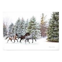 Dashing Through the Snow - Running Horses Art