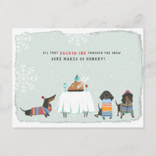Dashing Through the Snow   Süßer Dachshund  Postkarte