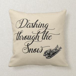 Dashing Through the Snow Vintage Farmhouse Coussin