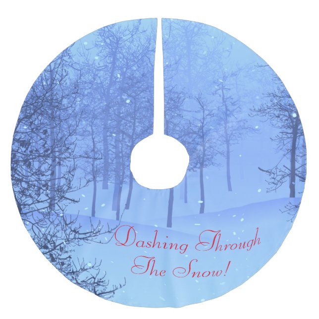 Dashing Through the Snow! zu Polyester Weihnachtsbaumdecke (Vorderseite)