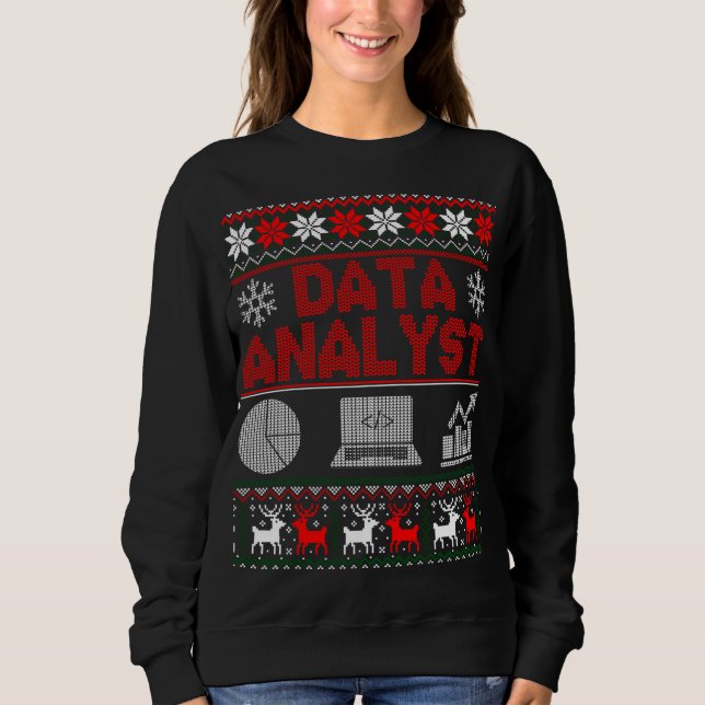 Data Analyst Off Shoulder Weihnachts Ugly Sweater Sweatshirt (Vorderseite)