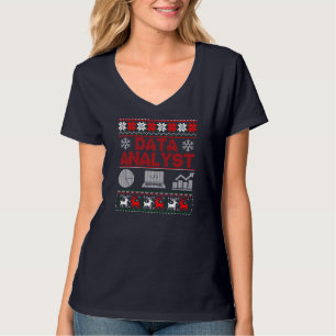 Data Analyst Off Shoulder Weihnachts Ugly Sweater T-Shirt