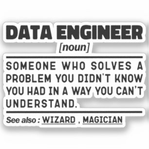 Data Engineer Noun Cool Computing Specialist Funny Aufkleber