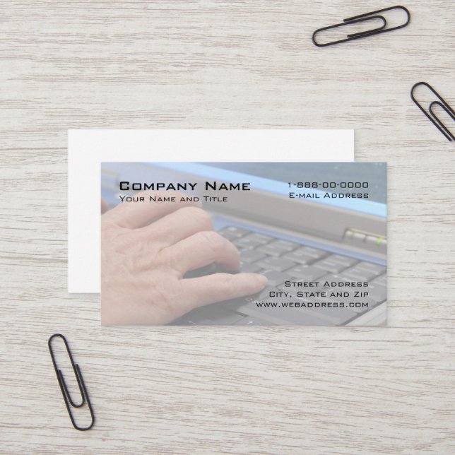 Data Entry Business Card Visitenkarte (Vorderseite/Rückseite Beispiel)