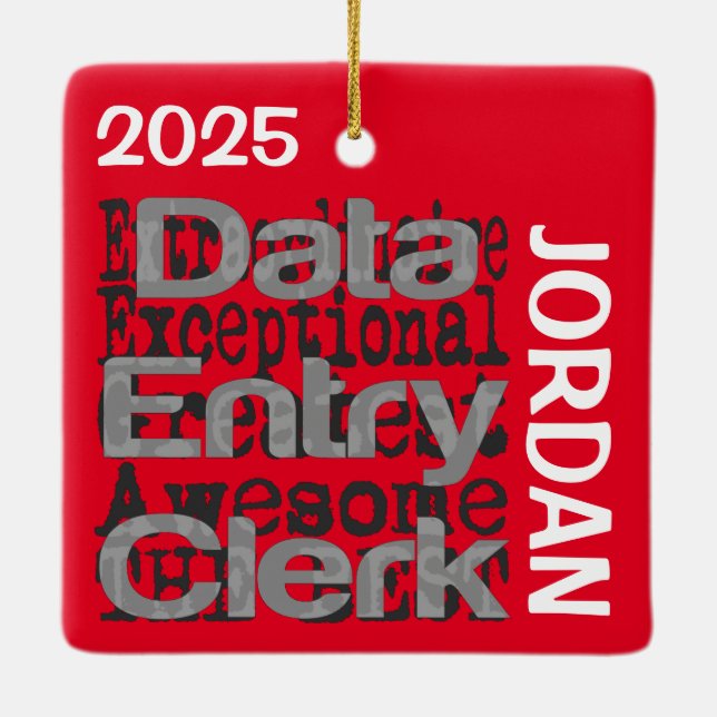 Data Entry Clerk Extraordinaire CUSTOM Keramikornament (Rückseite)