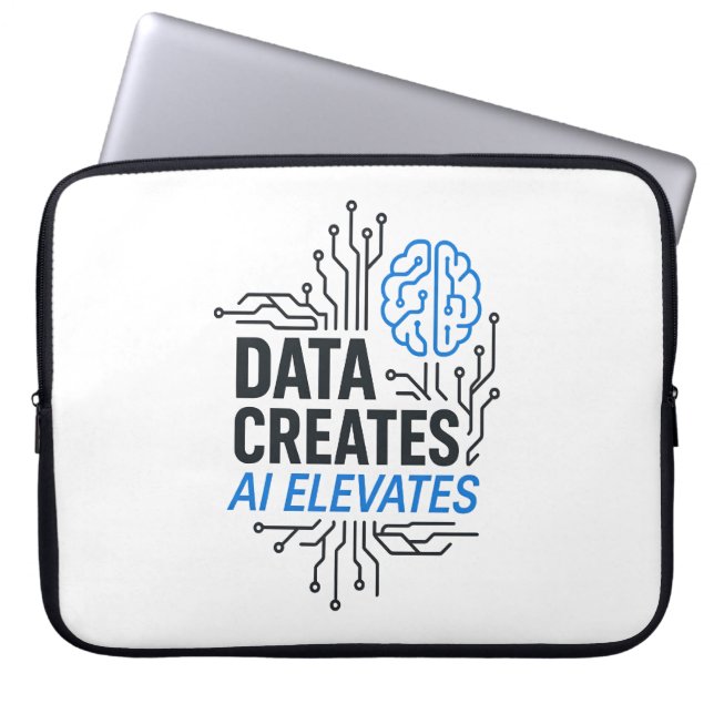 Data Foundation Ascent: Abstrakte KI-Erhebung Tech Laptopschutzhülle (Vorderseite)