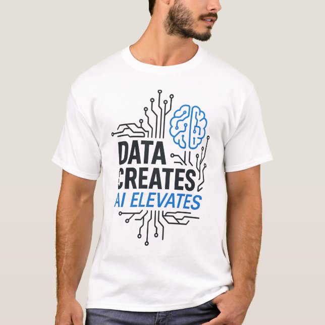 Data Foundation Ascent: Abstrakte KI-Erhebung Tech T-Shirt (Vorderseite)