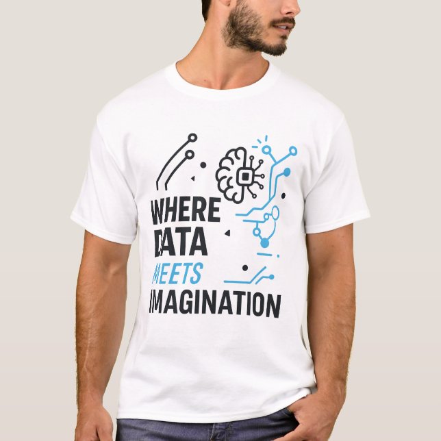 Data Imagination Nexus: Abstrakter Algorithmus T-Shirt (Vorderseite)