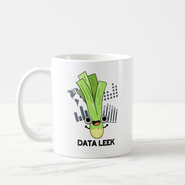Data Leek Funny Computer Veggie Pun Kaffeetasse (Links)