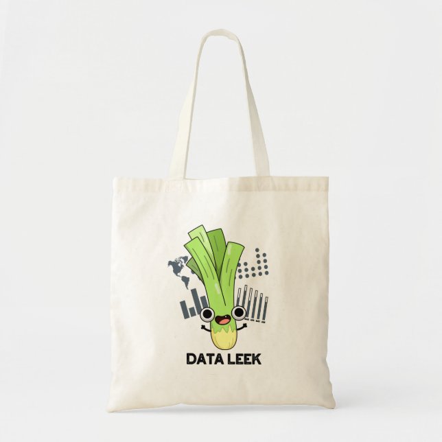 Data Leek Funny Computer Veggie Pun Tragetasche (Vorne)