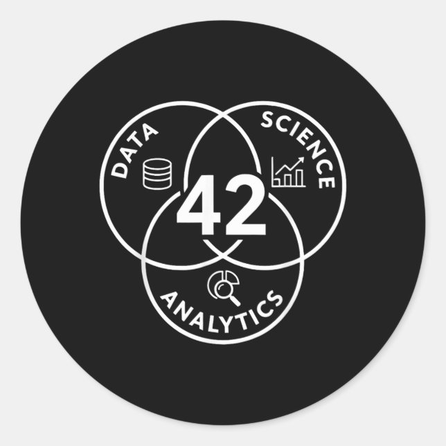 Data Science Analytics 42 Diagrammdesign Runder Aufkleber (Vorderseite)
