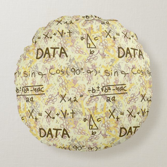 Data Science Mathe- und Codierungsmuster-Rundwurft Rundes Kissen (Vorderseite)