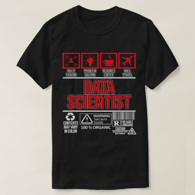 Data Scientist Facts Data Analyst Computer Science T-Shirt (Design vorne)