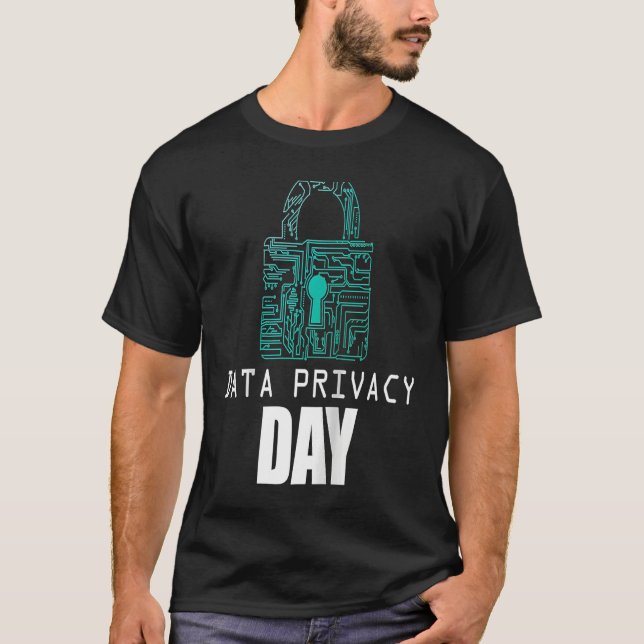 Data Security Encryption Hacker Padlock Data Priva T-Shirt (Vorderseite)