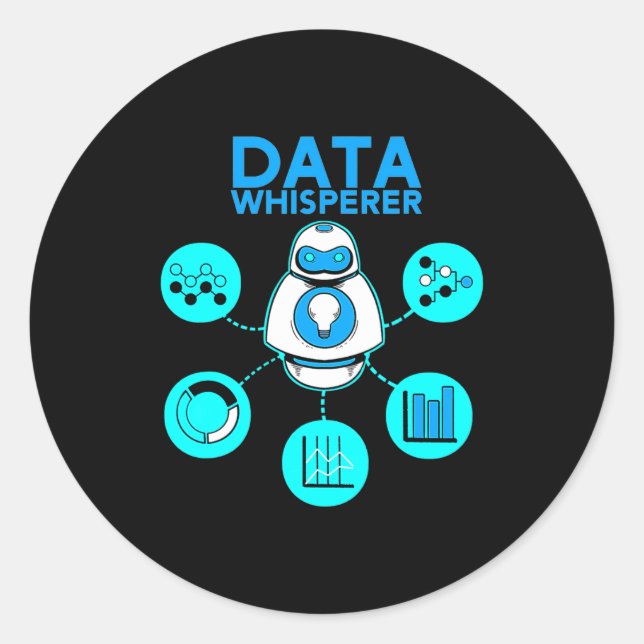 Data Whisperer Tech Ingenieur Mis Analyst Software Runder Aufkleber (Vorderseite)