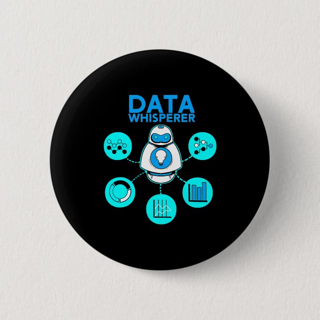 Data Whisperer Tech-Ingenieur Mis-Analytiker Softw Button (Vorderseite)