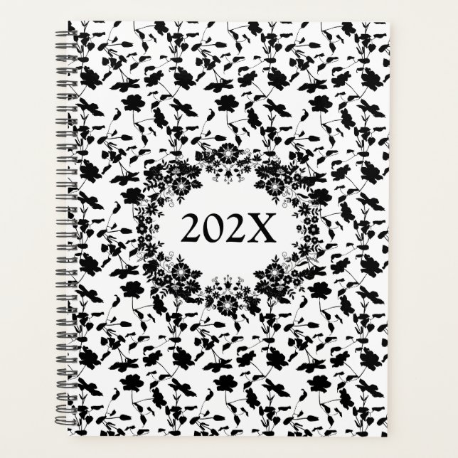 Date annuelle personnalisée en noir et blanc (Devant)