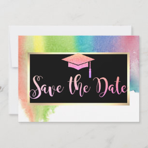 Date Aquarelle Splash Paillettes Graduation Save The Da