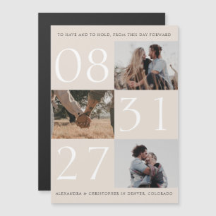 Date Bold Triple Photo Enregistrer La Date Carte M