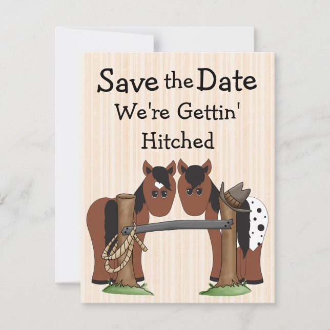 Date Cute Horses We're Getting Hitched Wedding Save The (Devant)