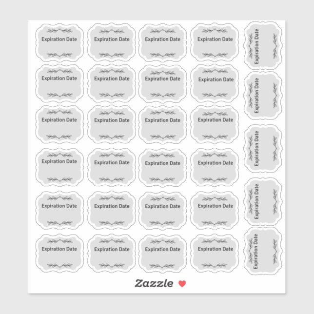 Date d'expiration Étiquette, Étiquettes de cuisine (Feuille)