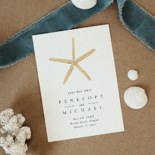 Date Étoile de mer aquarelle mariage plage Save The Dat