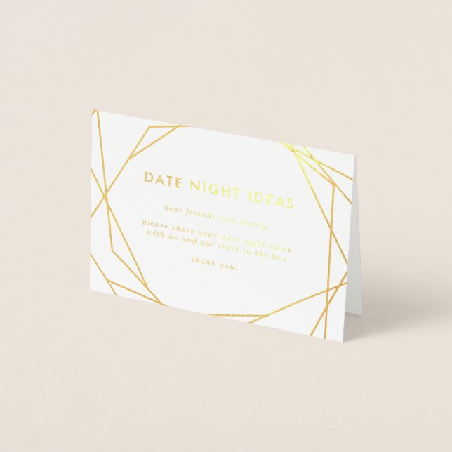Date Ideas Asymmetric Geometric Wedding Decor Folienkarte (Vorderseite)