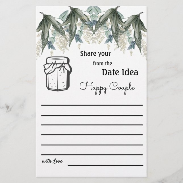 Date Ideas Blume - Spiel Flyer (Vorne)