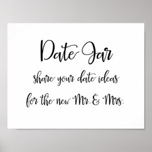 Date Jar Ideas Hochzeitszeichen Poster