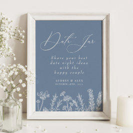 Date Jar Periwinkle Wildblume Brautparty Poster
