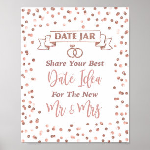 Date Jar Teile deine besten Date-Ideen Shower-Schi Poster