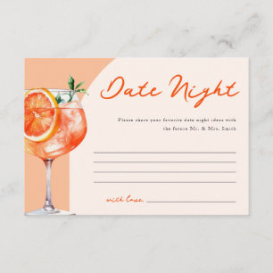 Date Night Aperol Spritz Brautparty Begleitkarte