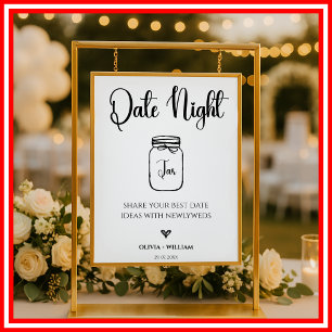 Date Night Ideas Brautparty Date Night Jar Poster