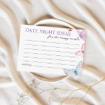 Date Night Ideas Brautparty Game Butterfly Begleitkarte<br><div class="desc">Datumsabendkarten Erhöhen Sie Ihr Brautparty um eine zusätzliche Touch der Verzauberung mit unseren Date Night Cards 'Er gibt ihren Schmetterlingen'. Diese Sonderkarten sollen die Fantasie der Braut entfesseln und ihre Abende mit Romantik und Abenteuer füllen. Da die Gäste ihre Lieblingsideen und -erlebnisse in der Nacht anbieten, schaffen die Karten eine...</div>