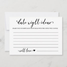 Date Night Ideas Card Brautparty Game Einladung